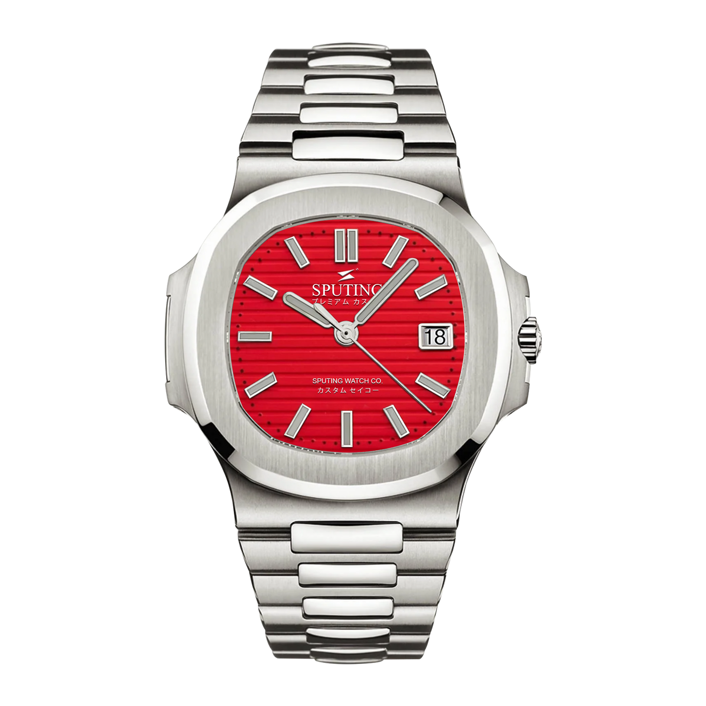 Commemorative Nautilus Stainless Steel Red Dial