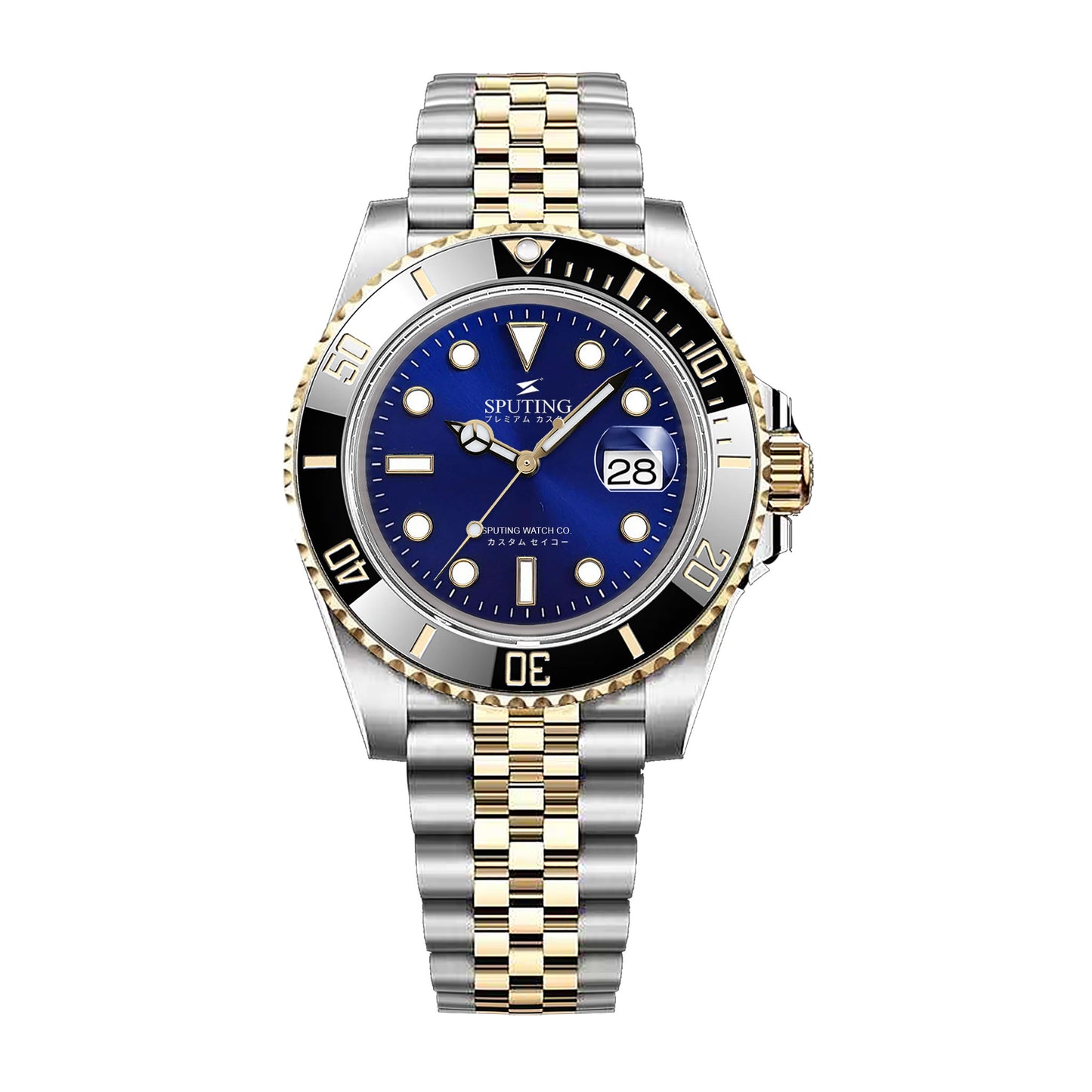 Sputing Submariner Two-tone Jubilee Blue Dial - Black and Gold Bezel Insert