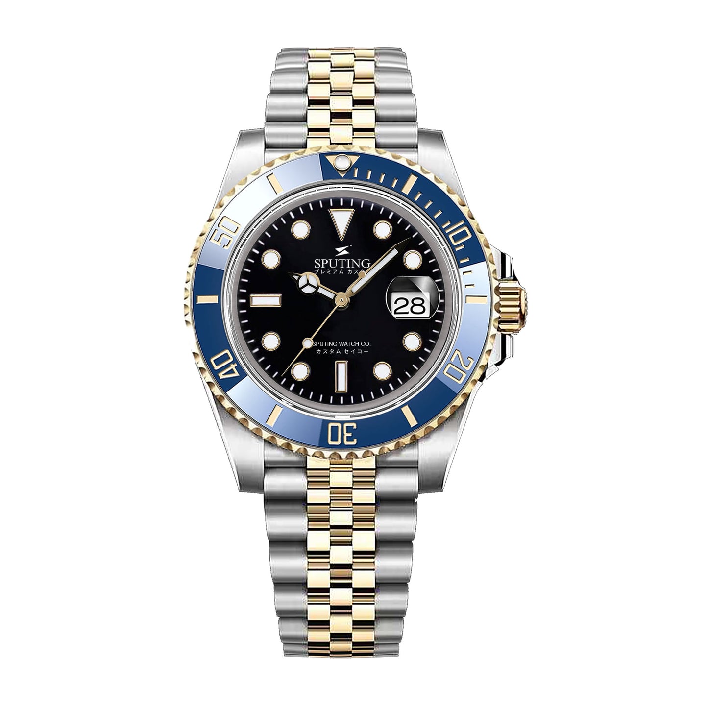 Sputing Submariner Two-tone Jubilee Black Dial - Blue and Gold Bezel Insert