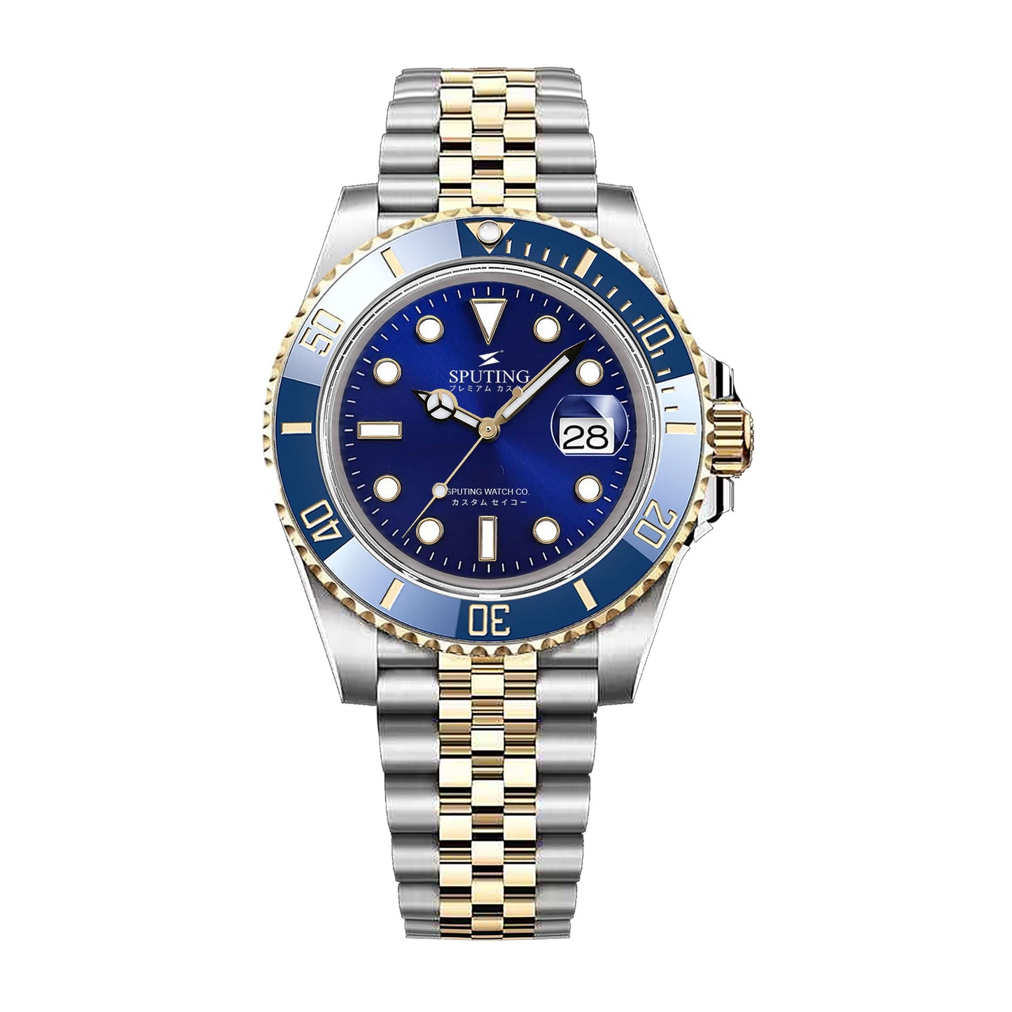 Sputing Submariner Two-tone Jubilee Blue Dial - Blue and Gold Bezel Insert
