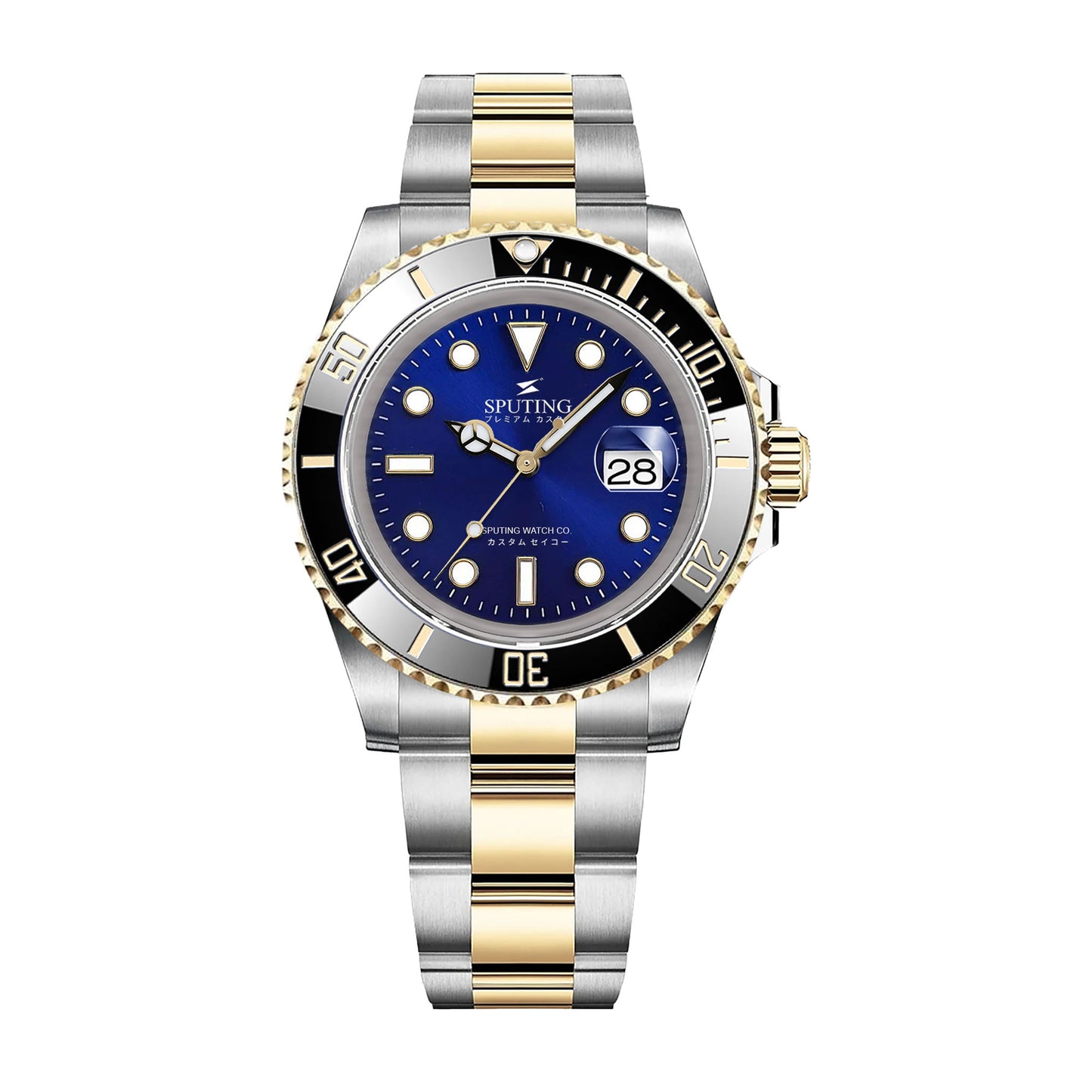 Sputing Submariner Two-tone Oyster Blue Dial - Black and Gold Bezel Insert