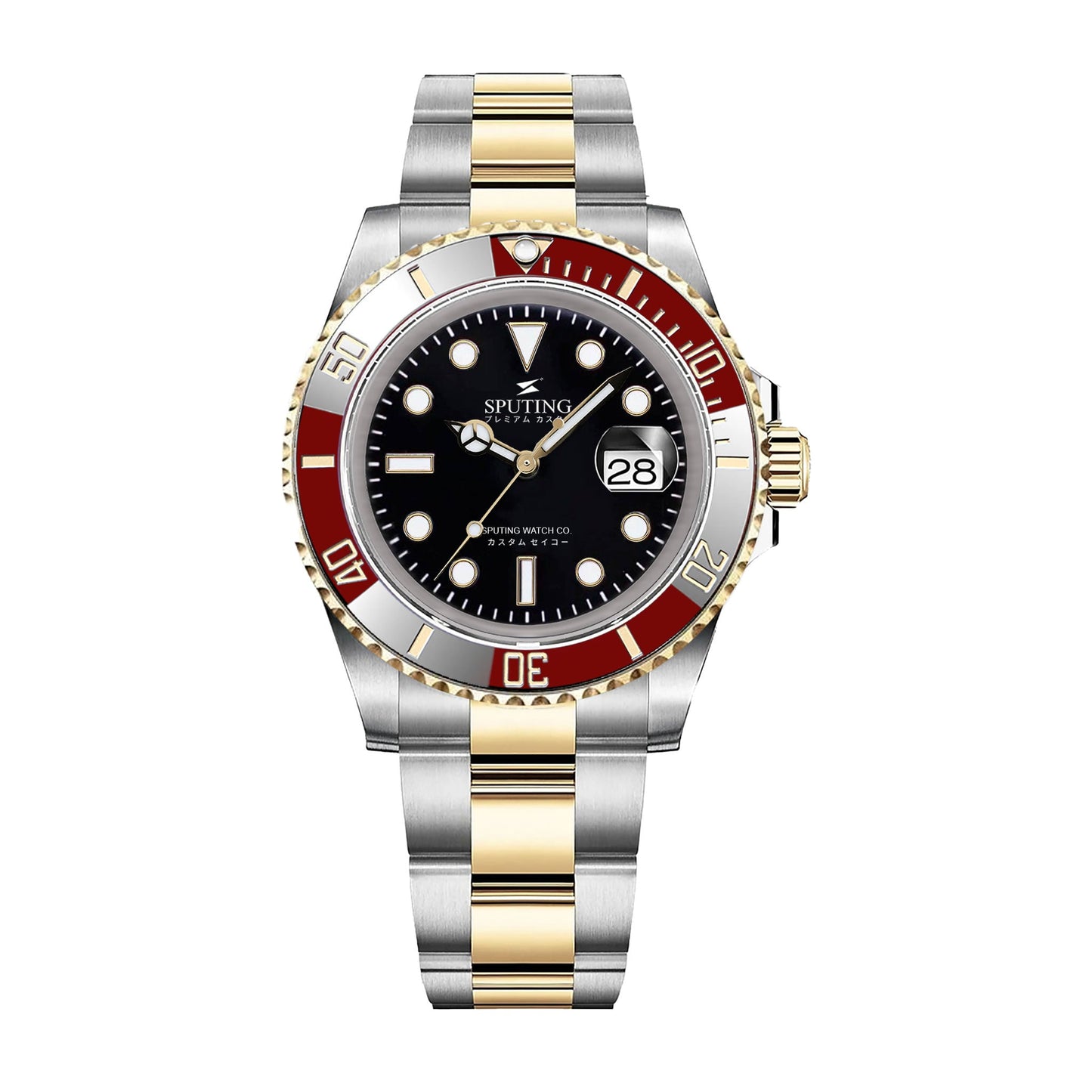 Commemorative Submariner Two-tone Oyster Black Dial - Red and White Bezel Insert