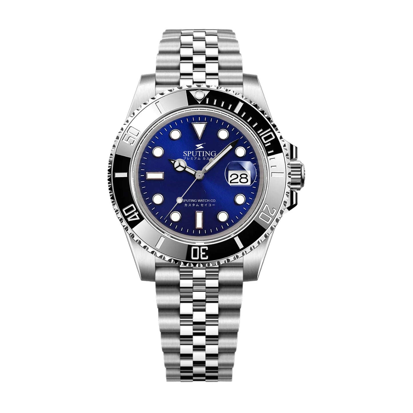 Sputing Submariner Stainless Steel Jubilee Blue Dial - Black Bezel Insert