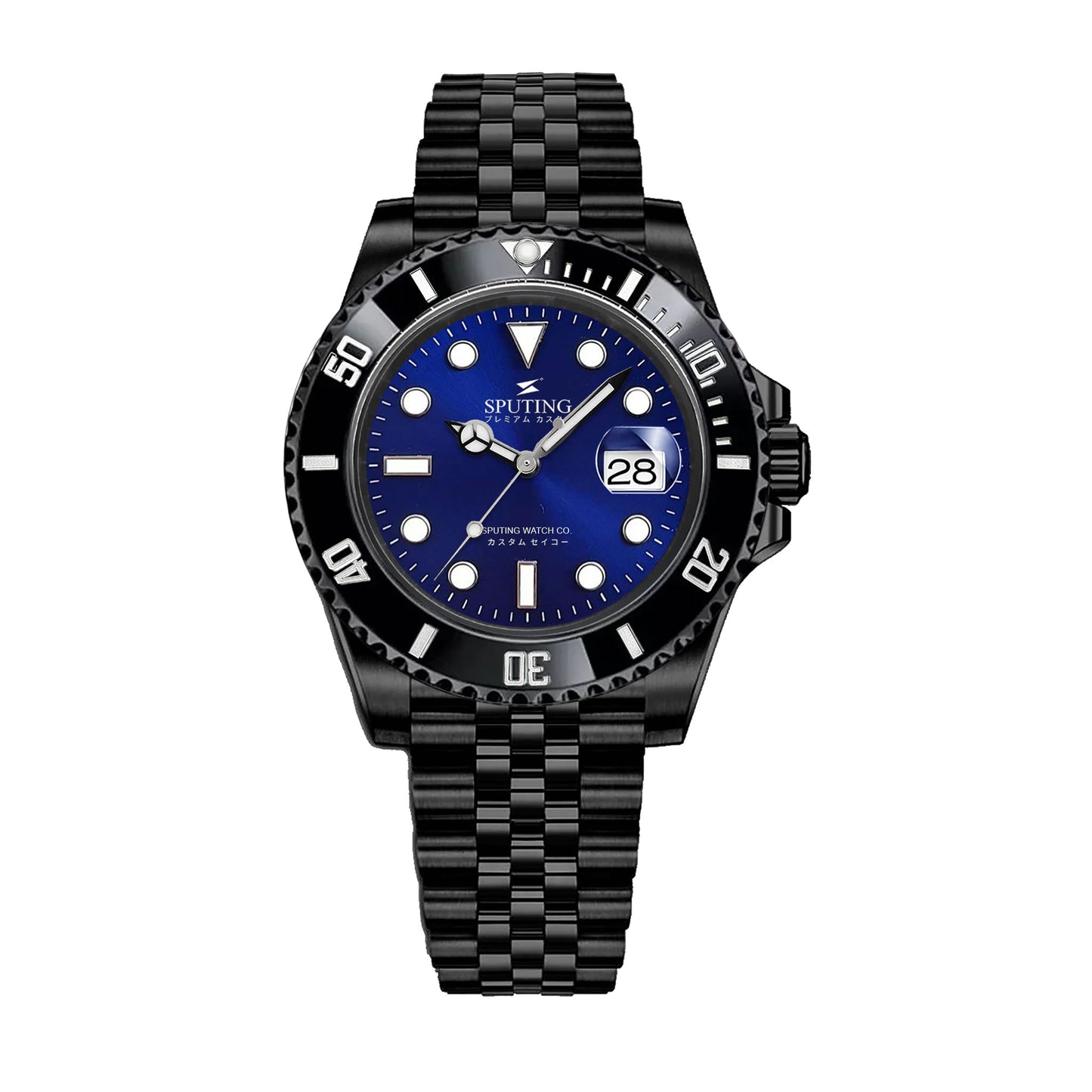Sputing Submariner PVD Jubilee Blue Dial - Black Bezel Insert
