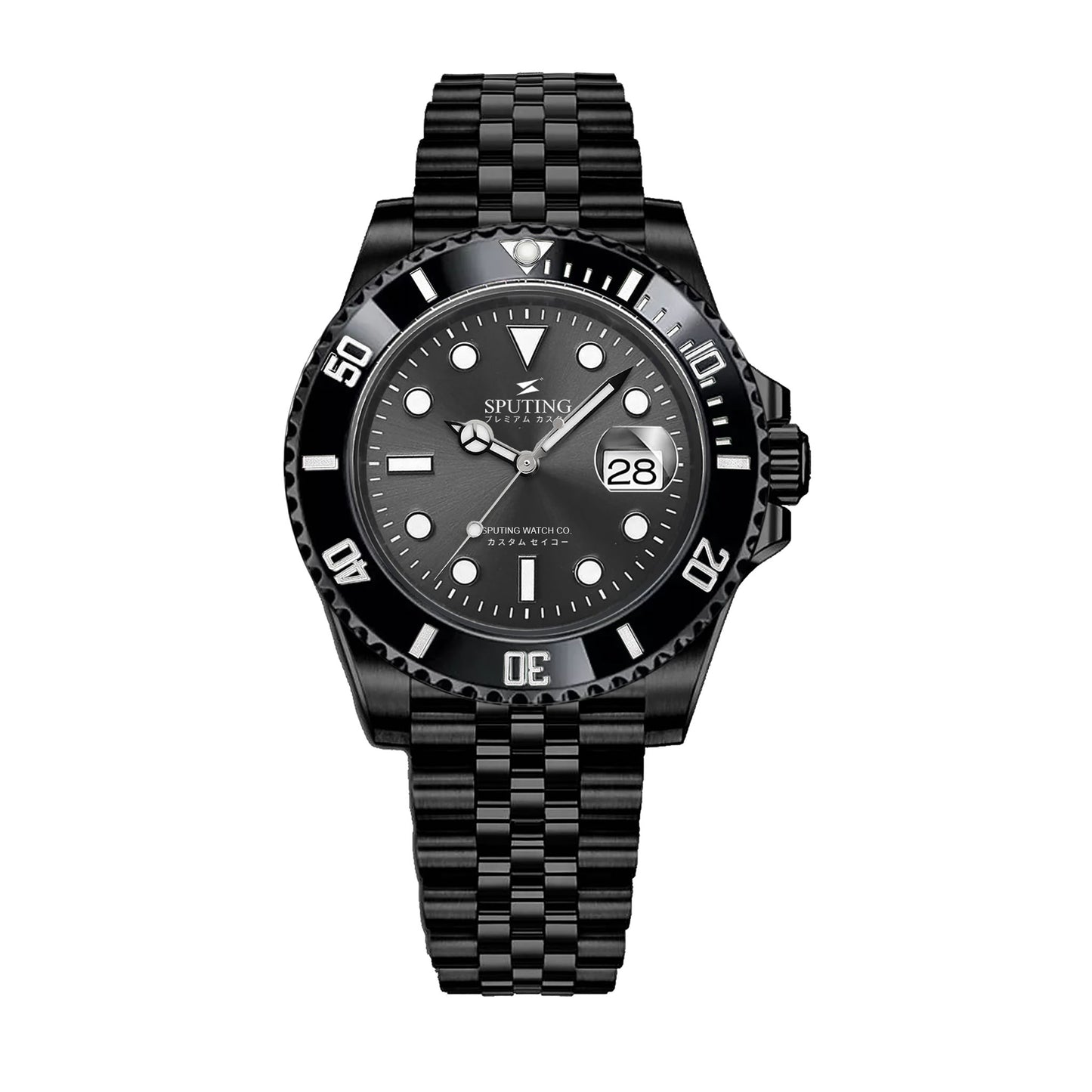 Sputing Submariner PVD Jubilee Grey Dial - Black Bezel Insert
