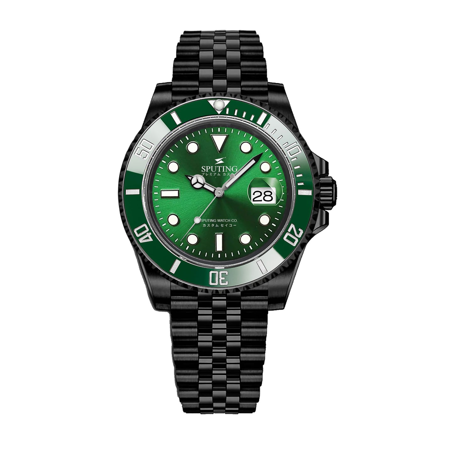 Sputing Submariner PVD Jubilee Green Dial - Green Bezel Insert