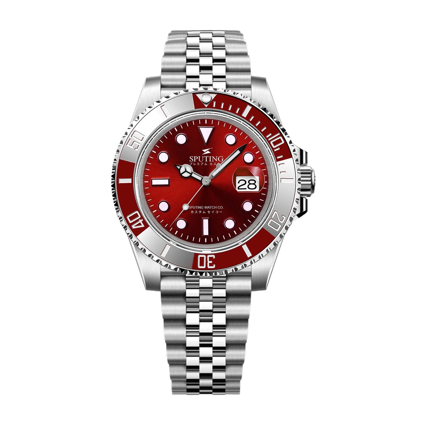 Commemorative Submariner Stainless Steel Jubilee Red Dial - Red Bezel Insert