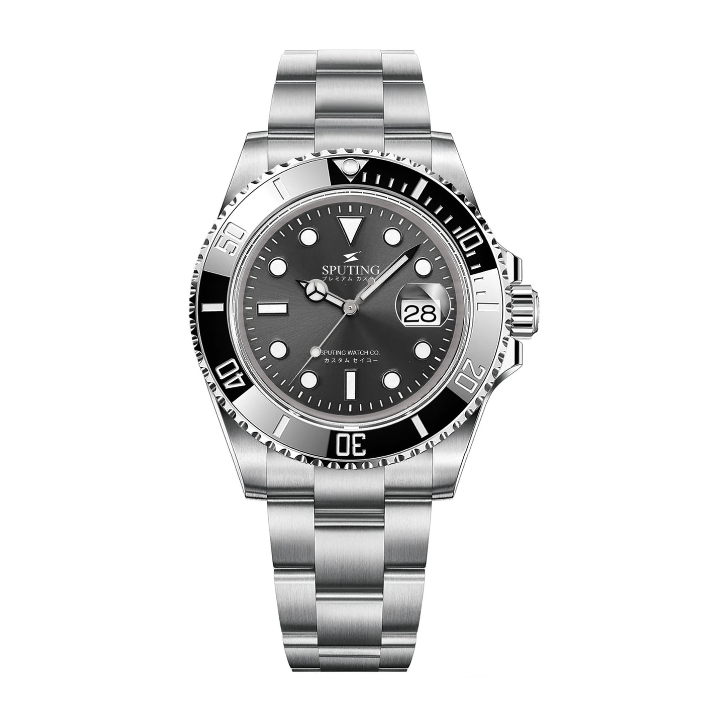 Sputing Submariner Stainless Steel Oyster Grey Dial - Black Bezel Insert