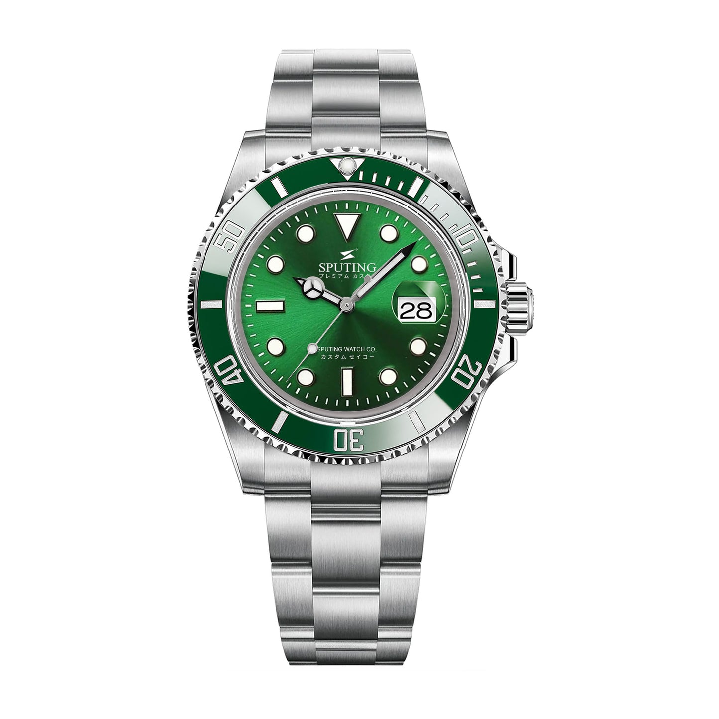 Sputing Submariner Stainless Steel Oyster Green Dial - Green Bezel Insert