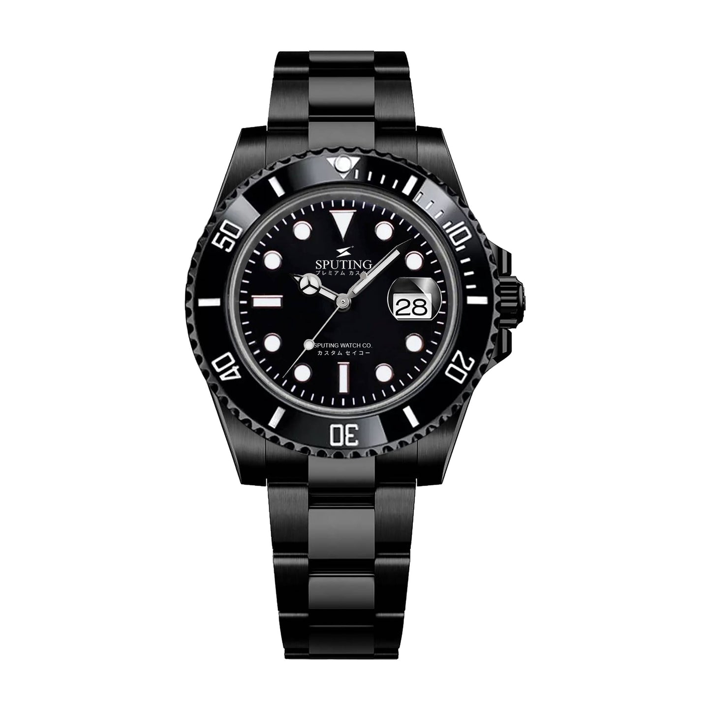 Sputing Submariner PVD Oyster Black Dial - Black Bezel Insert