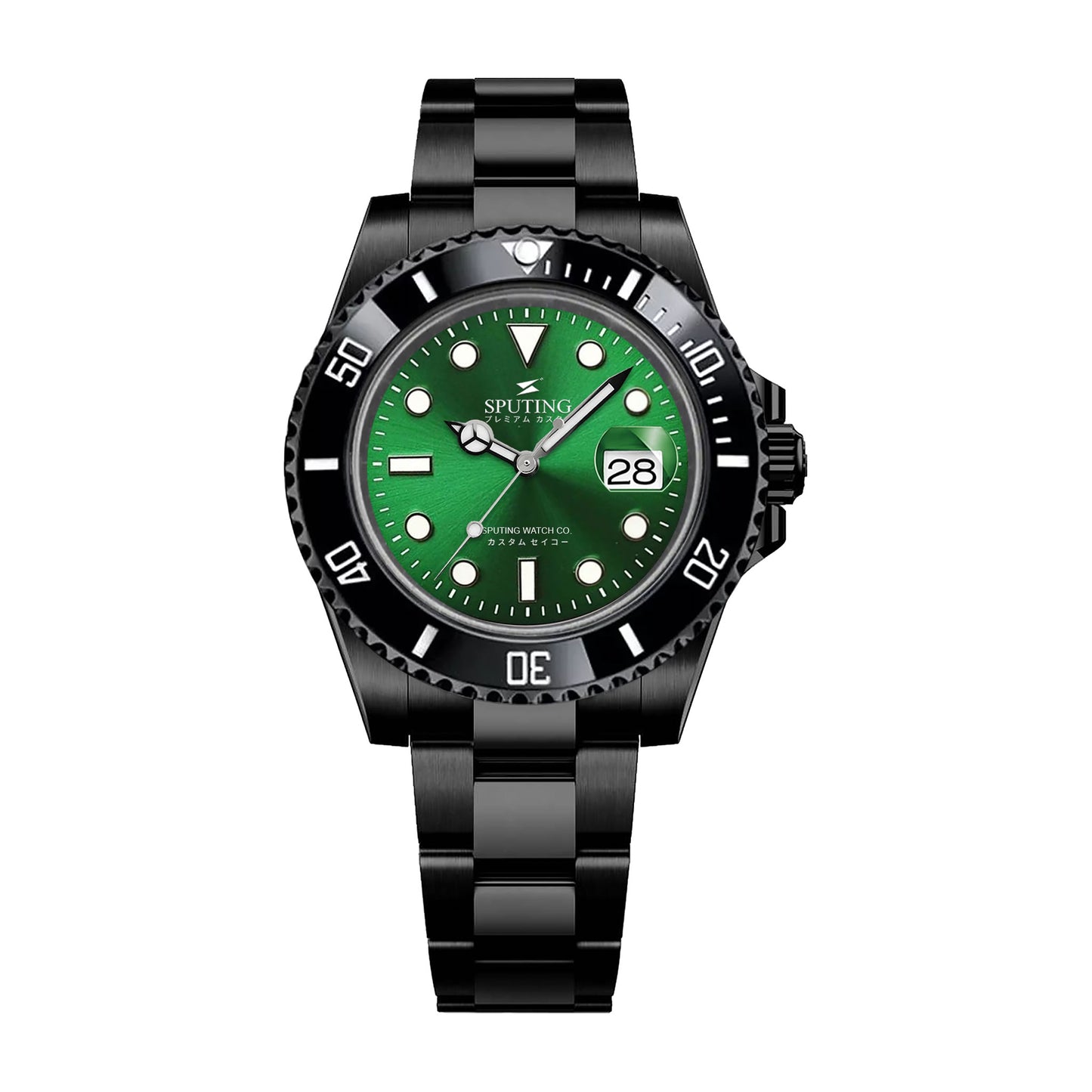 Sputing Submariner PVD Oyster Green Dial - Black Bezel Insert