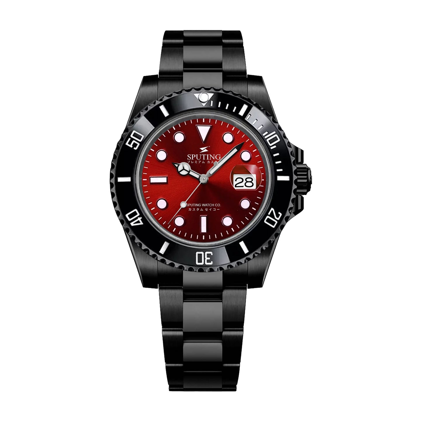 Sputing Submariner PVD Oyster Red Dial - Black Bezel Insert