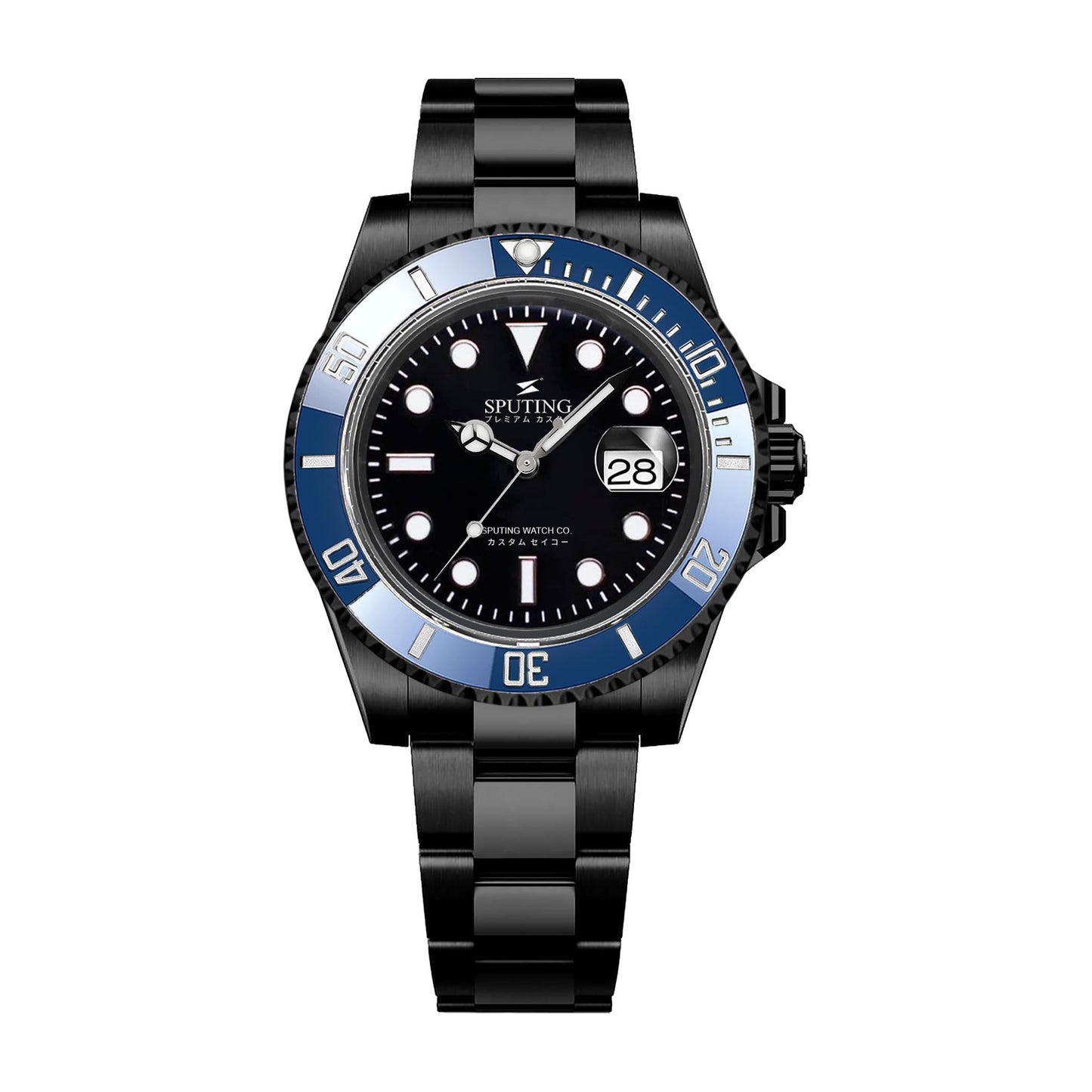 Sputing Submariner PVD Oyster Black Dial - Blue Bezel Insert
