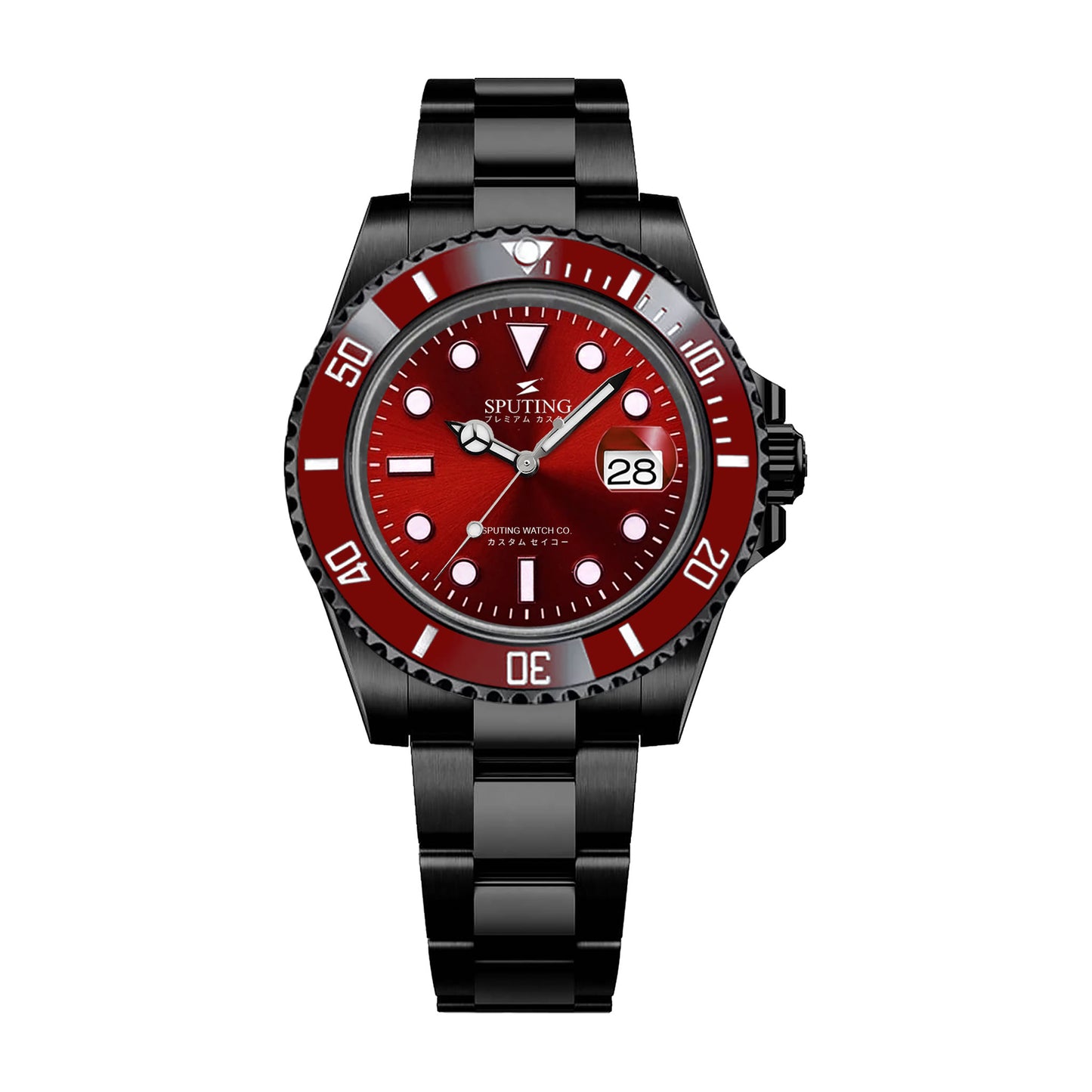 Sputing Submariner PVD Oyster Red Dial - Red Bezel Insert