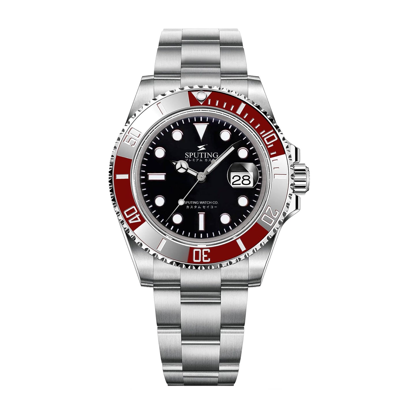 Commemorative Submariner Stainless Steel Oyster Black Dial - Red Bezel Insert