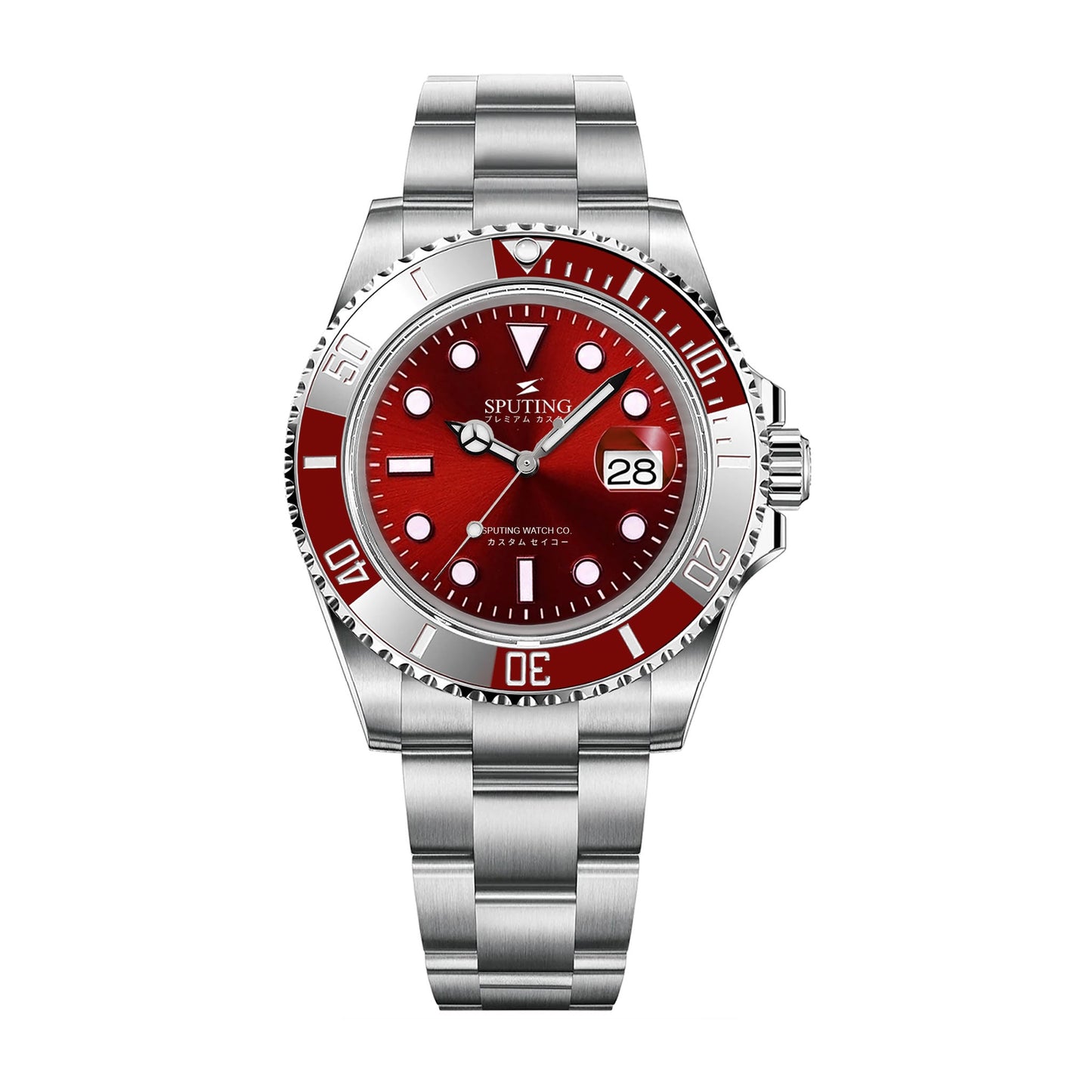 Commemorative Submariner Stainless Steel Oyster Red Dial - Red Bezel Insert