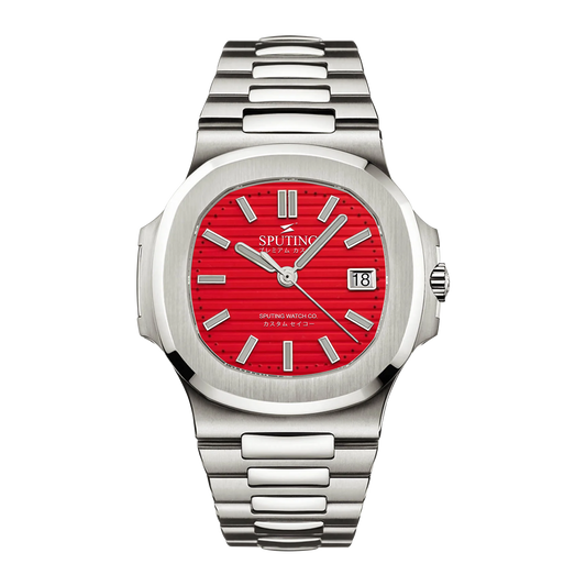 Commemorative Nautilus Stainless Steel Red Dial