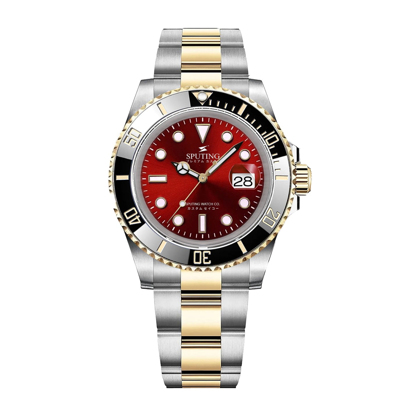 Commemorative Submariner Two-tone Oyster Red Dial - Black and Gold Bezel Insert